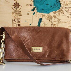 Tory Burch caramel/brown leather transformer bucket/ shoulder big bag